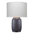 Eden Home 1-Light Transitional Ceramic Table Lamp w/ Linen Shade in White/Cream