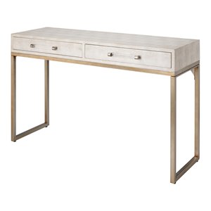 Eden Home Faux Leather Cream Console Table Rectangular 31&quotH x 48&quotW x 17&quotD Unassembled