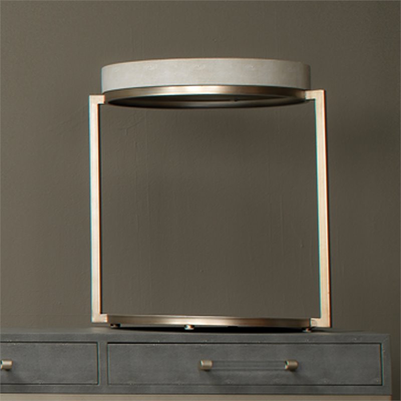 Eden Home Metal Ivory Side Table Round 23.5
