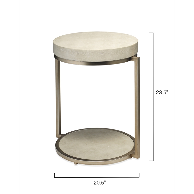 Eden Home Metal Ivory Side Table Round 23.5