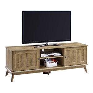 Eden Home Wood TV Media Stand for TVs up to 70&quot in Gold Oak