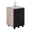 Eden Home 3-Drawer Wood Rolling File Cabinet with Locking Wheels in Rustic Brown