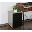 Eden Home 3-Drawer Wood Rolling File Cabinet with Locking Wheels in Rustic Brown