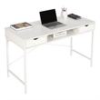 Eden Home Contemporary Wood Writing/Computer Desk with Drawers in White