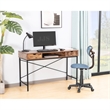 Eden Home Contemporary Wood Writing/Computer Desk with Drawers in Rustic Brown