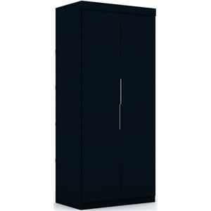 Eden Home Contemporary Wood Sectional Corner Wardrobe Closet in Blue