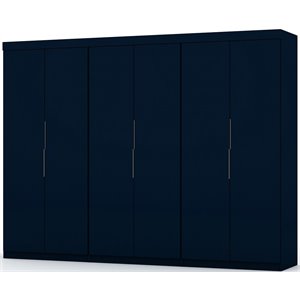 Eden Home 2-Piece Contemporary Wood Wardrobe Closet Set in Tatiana Midnight Blue