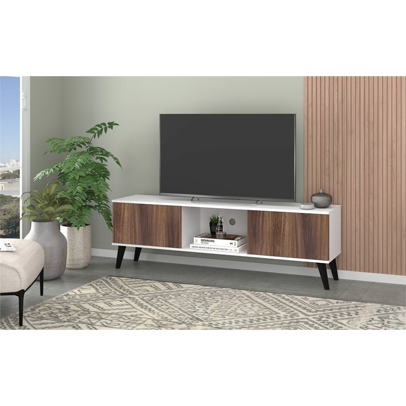 Eden Home Mid-Century Wood TV Stand for TVs up to 60