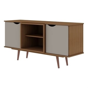 Eden Home Wood TV Stand for TVs up to 46&quot with 4 Shelves in Maple/Off White