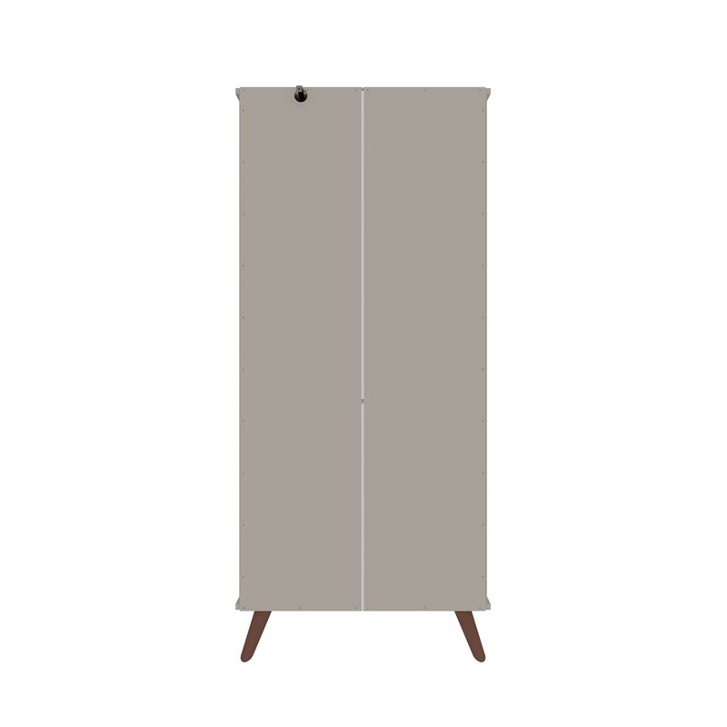 Eden Home 6-Shelf Contemporary Wood Display Cabinet in Off White