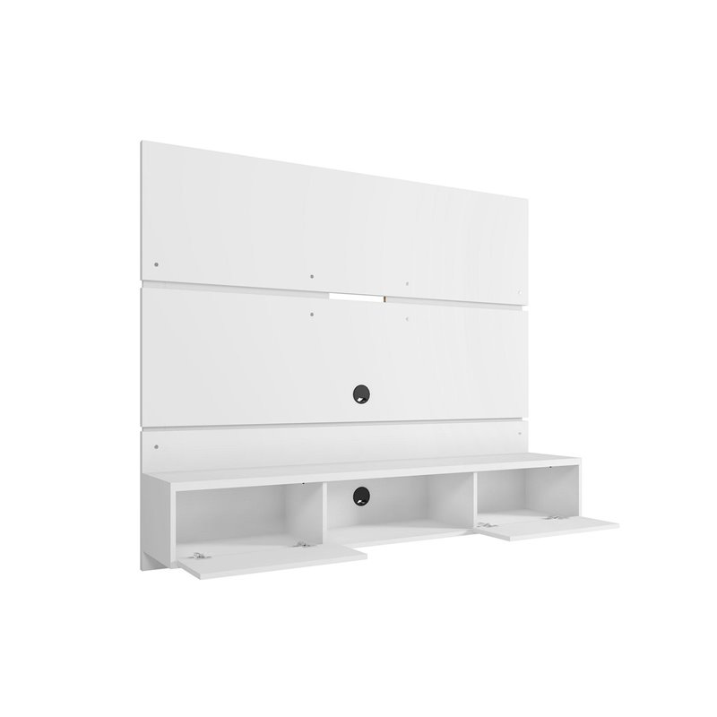 Eden Home Wood White Entertainment Center Rectangular Wire Management 62.99