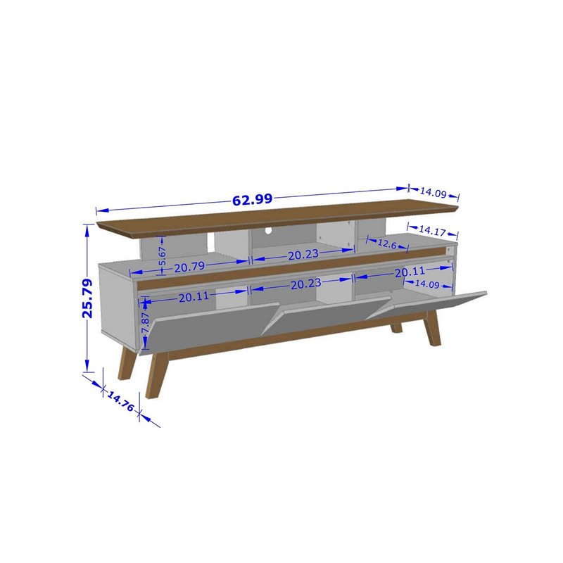 Eden Home Mid-Century Wood TV Stand for TVs up to 60