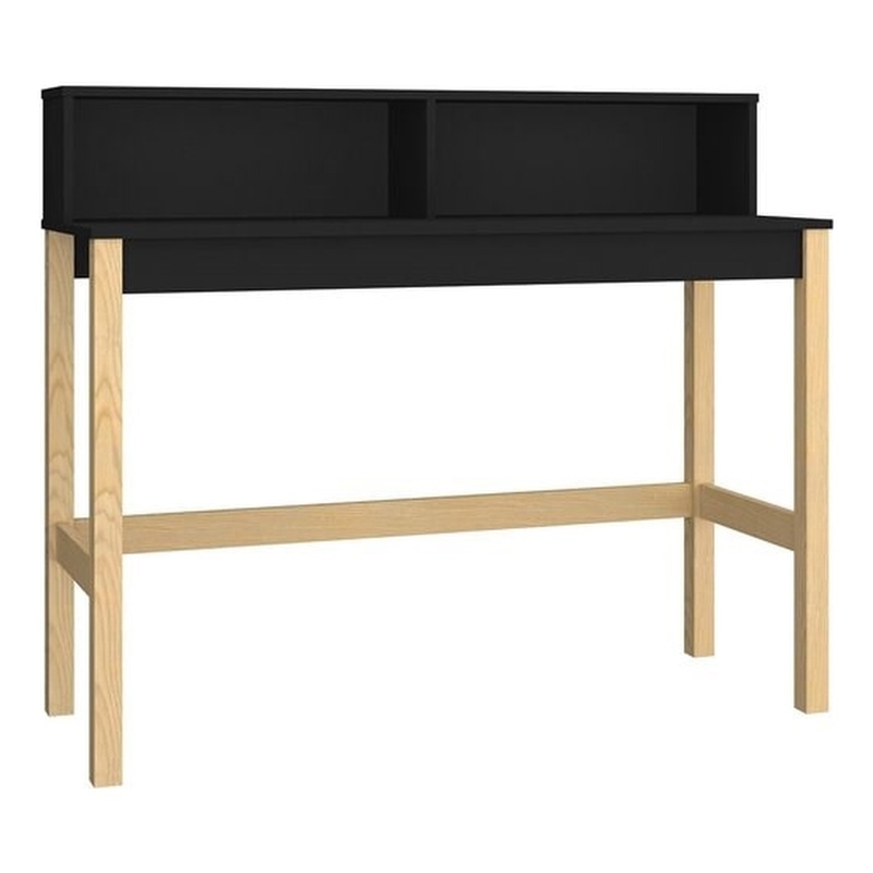 Eden Home Mid-Century Solid Wood & Melamine Desk in Black/Oak