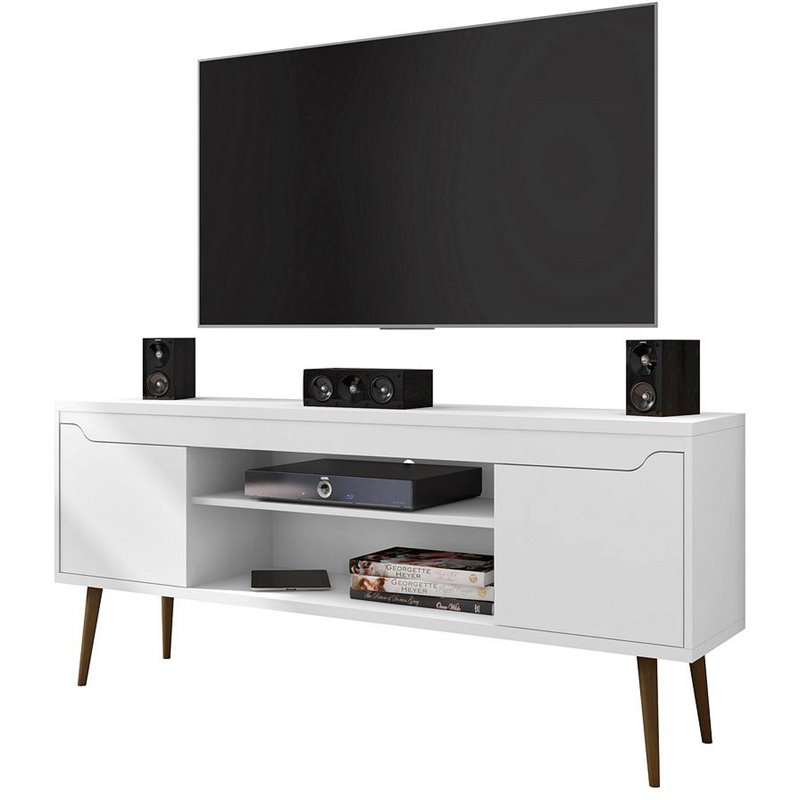 Eden Home 4 Shelves Mid-Century Wood TV Stand for TVs up to 60