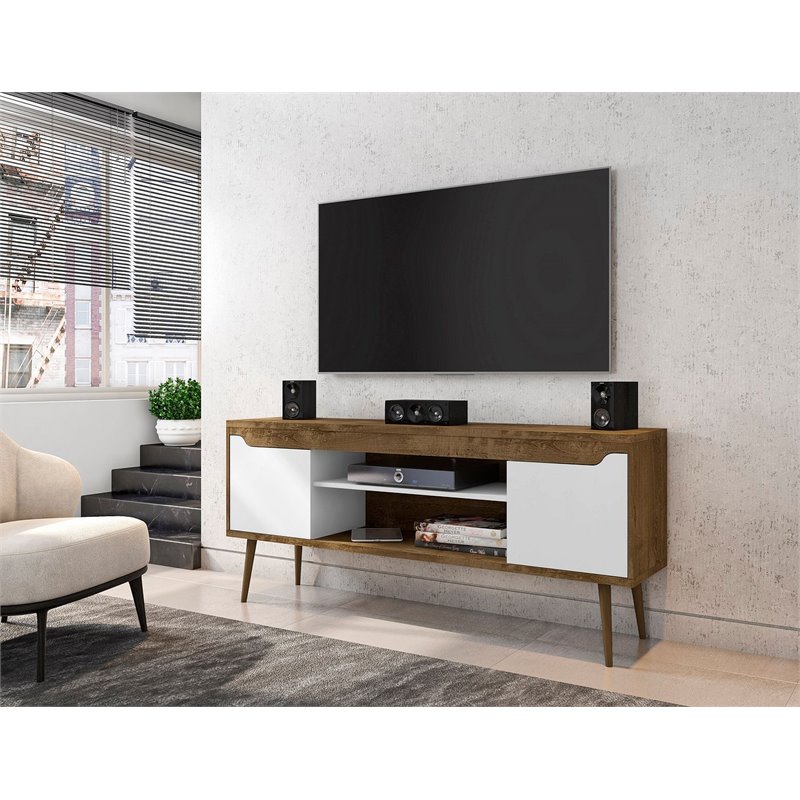 Eden Home 4 Shelves Wood TV Stand for TVs up to 60