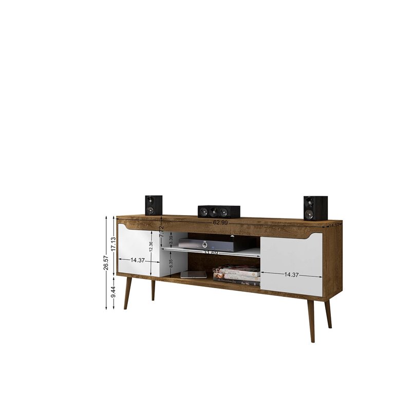 Eden Home 4 Shelves Wood TV Stand for TVs up to 60