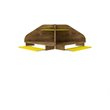 Eden Home Wood Floating Corner Desk in Rustic Brown and Yellow