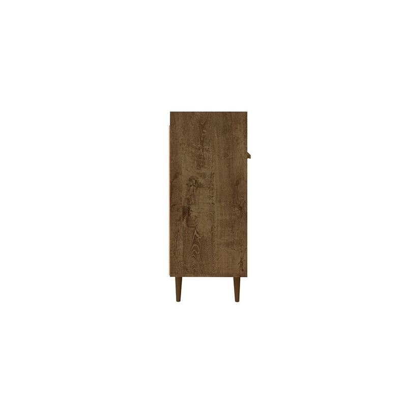 Eden Home 4-Shelf Mid-Century Wood Buffet Stand in Rustic Brown