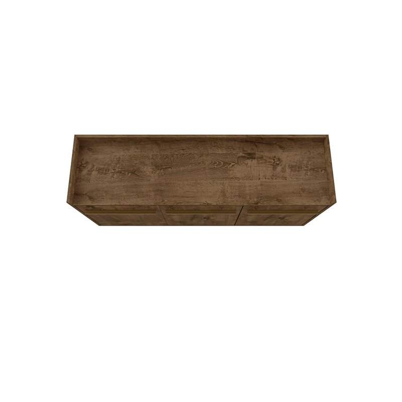 Eden Home 4-Shelf Mid-Century Wood Buffet Stand in Rustic Brown