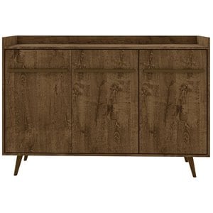 Eden Home 4-Shelf Mid-Century Wood Buffet Stand in Rustic Brown