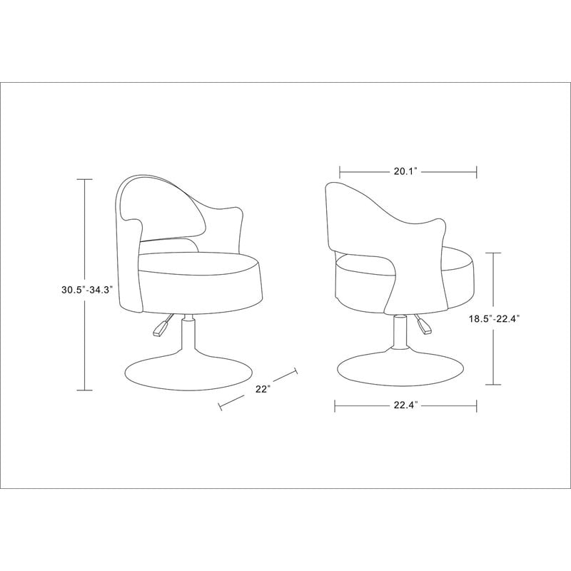 Eden Home Faux Leather Accent Chair with Adjustable Height in White