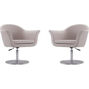 Eden Home Adjustable Height Fabric Accent Chair in Barley Gray (Set of 2)