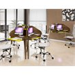 Eden Home Wood 2 PC Cubicle Section Desk Set in Rustic Brown and Yellow