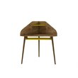 Eden Home Wood 2 PC Cubicle Section Desk Set in Rustic Brown and Yellow
