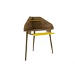 Eden Home Wood 2 PC Cubicle Section Desk Set in Rustic Brown and Yellow