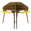 Eden Home Wood 2 PC Cubicle Section Desk Set in Rustic Brown and Yellow
