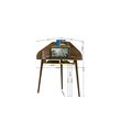 Eden Home Wood 2 PC Floating Cubicle Section Desk Set in Rustic Brown & Yellow