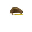 Eden Home Wood 2 PC Floating Cubicle Section Desk Set in Rustic Brown & Yellow