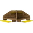 Eden Home Wood 2 PC Floating Cubicle Section Desk Set in Rustic Brown & Yellow