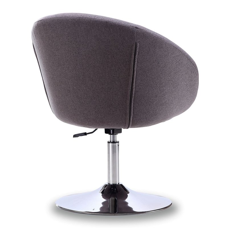 Eden Home Adjustable Height Modern Fabric Accent Chair in Gray (Set of 2)