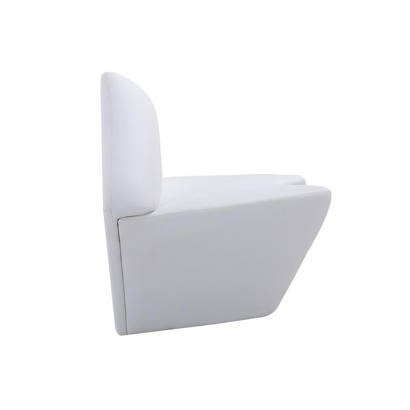 Eden Home Lip-Shaped Modern Faux Leather 2-Seater Loveseat in White
