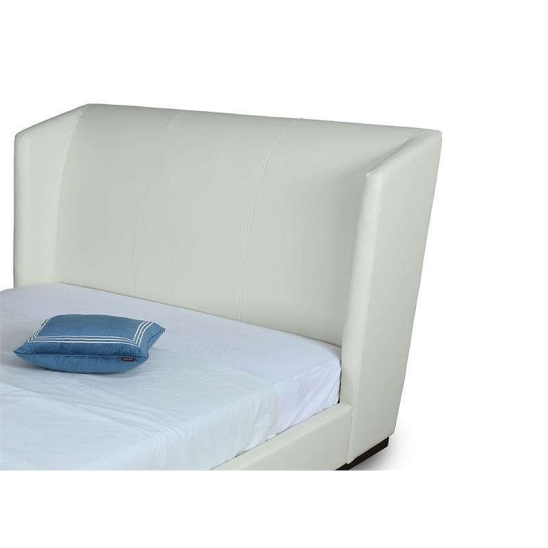 Eden Home Upholstered Contemporary Faux Leather Full Bed Frame in Cream