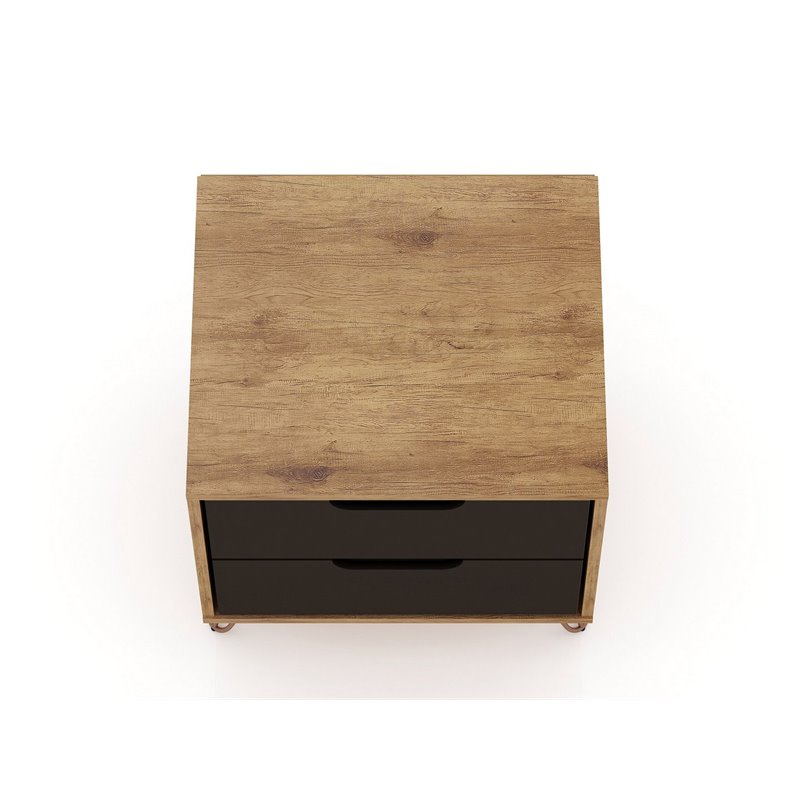 Eden Home 2-Drawer Modern Wood Nightstand in Gray (Set of 2)