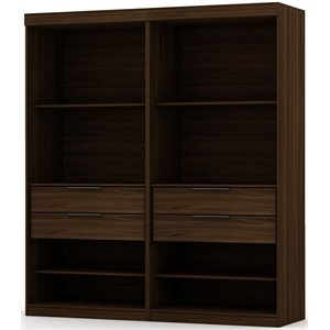 Eden Home 2-Piece Contemporary Wood Open Sectional Closet Set in Brown