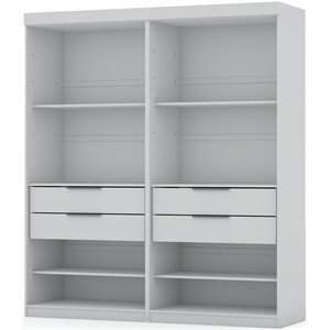 Eden Home 2-Piece Contemporary Wood Open Sectional Closet Set in White