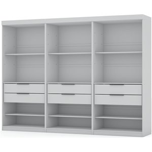 Eden Home 3-Piece Contemporary Wood Open Sectional Closet Set in White