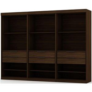 Eden Home 3-Piece Contemporary Wood Open Sectional Closet Set in Brown
