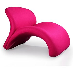 Eden Home Contemporary Fabric Accent Lounge Chair in Fuchsia Pink