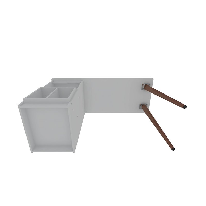 Eden Home Contemporary Wood Home Office Desk with 3 Cubby Spaces in White