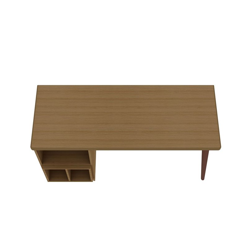 Eden Home Contemporary Wood Home Office Desk with 3 Cubby Spaces in Maple