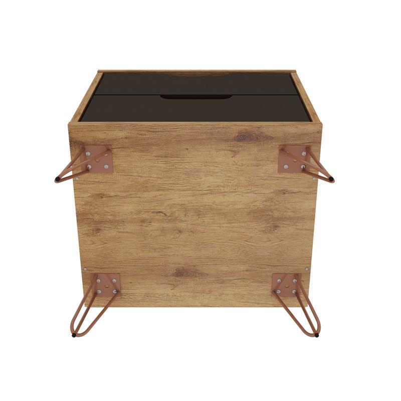 Eden Home 3-Drawer Wood Dresser and Nightstand in Textured Gray/Natural