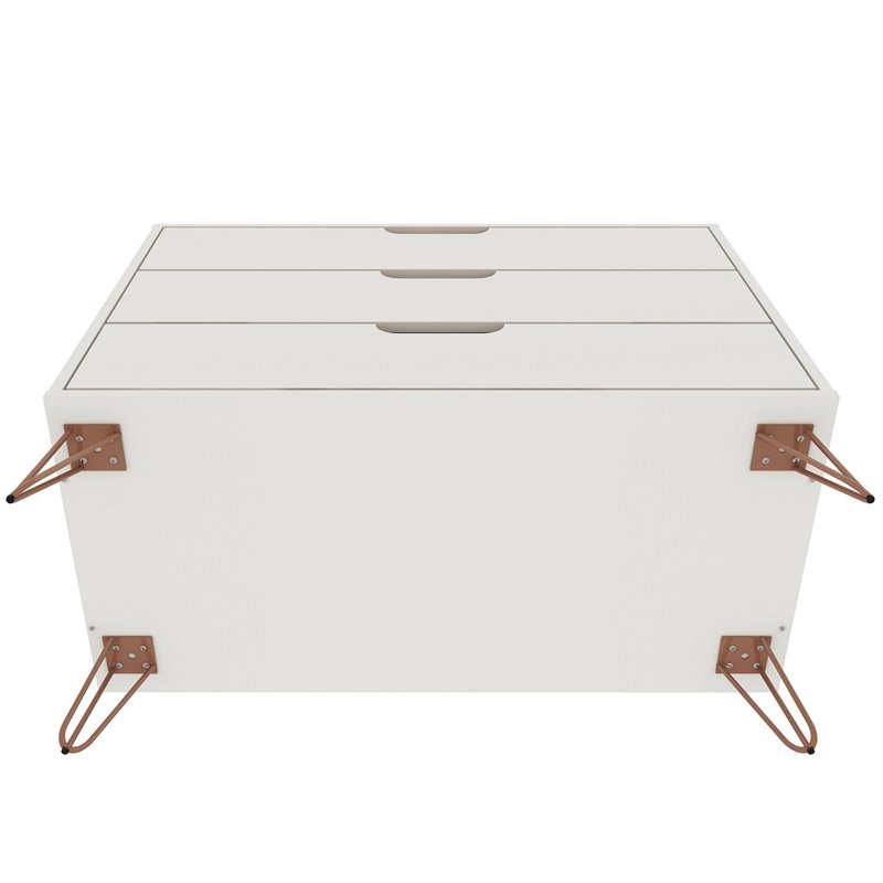 Eden Home 3-Drawer Contemporary Wood Dresser in Off White (Set of 2)