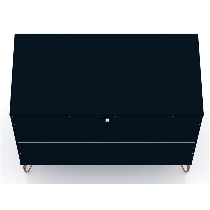 Eden Home 3-Drawer Contemporary Wood Dresser in Blue (Set of 2)