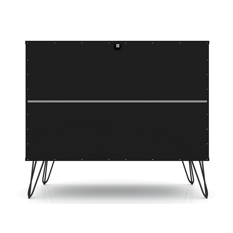 Eden Home 3-Drawer Contemporary Wood Dresser in Black (Set of 2)