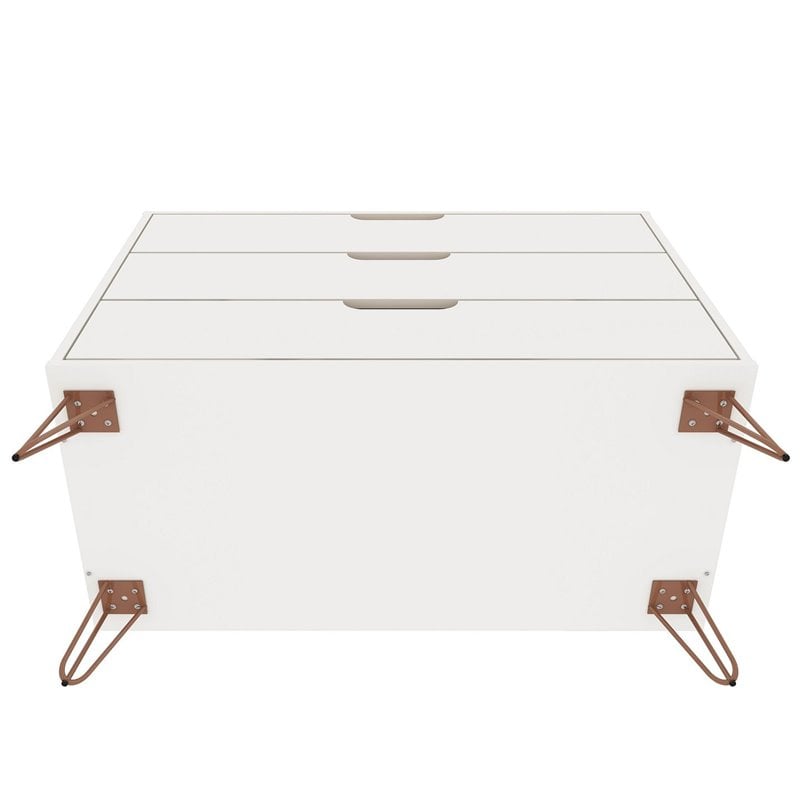 Eden Home 3-Drawer Contemporary Wood Dresser in White (Set of 2)