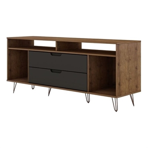 Eden Home Mid-Century Wood TV Stand for TVs up to 60&quot in Natural/Gray